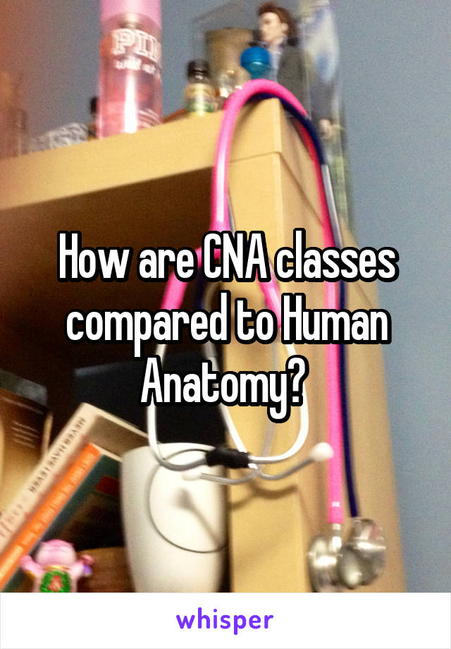 How are CNA classes compared to Human Anatomy? 