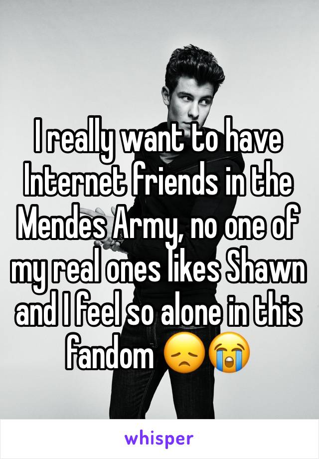 I really want to have Internet friends in the Mendes Army, no one of my real ones likes Shawn and I feel so alone in this fandom 😞😭