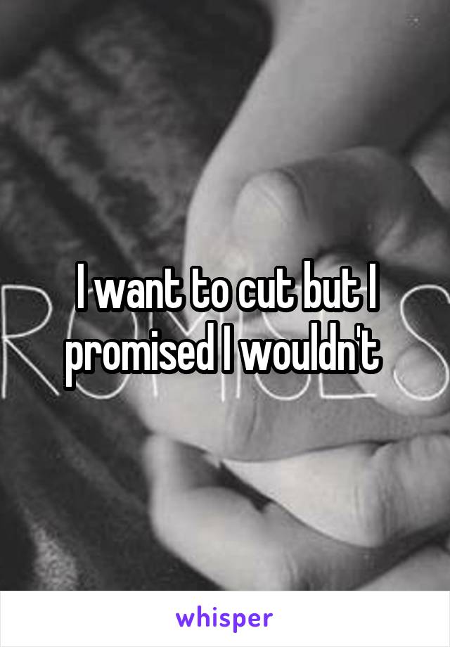 I want to cut but I promised I wouldn't 