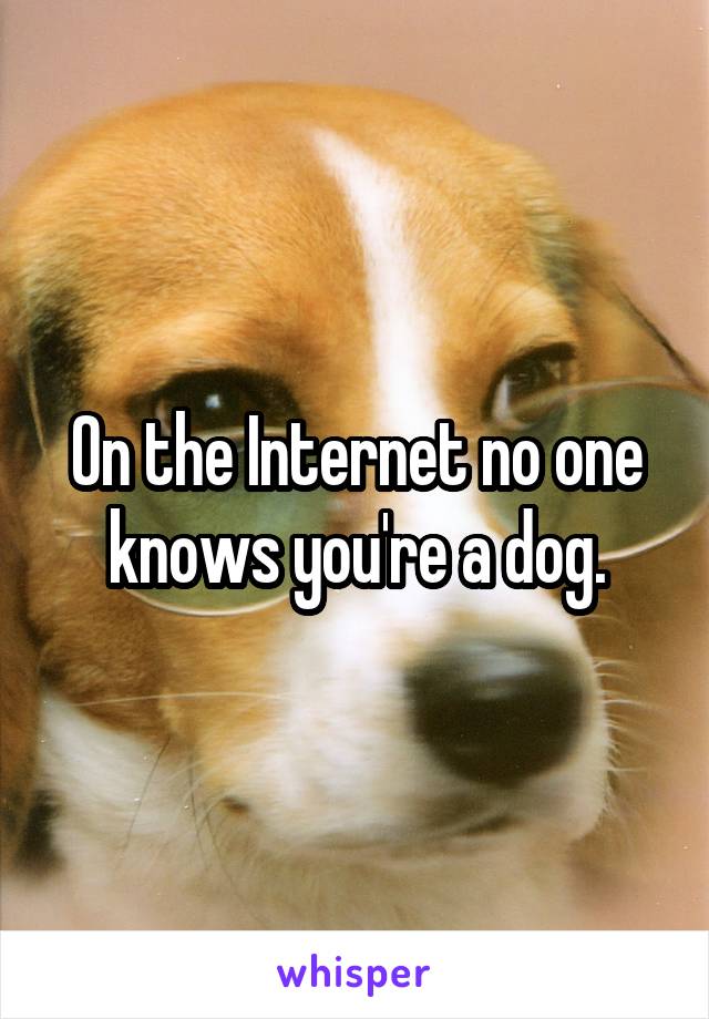 On the Internet no one knows you're a dog.