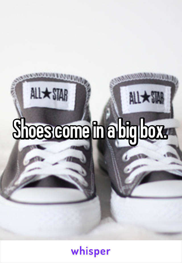 Shoes come in a big box. 