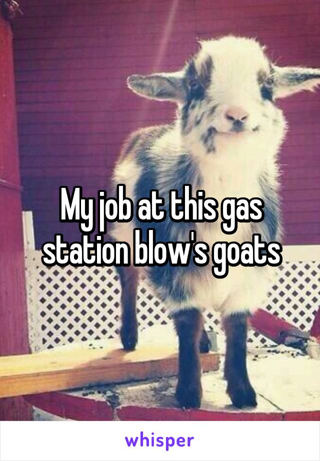 My job at this gas station blow's goats