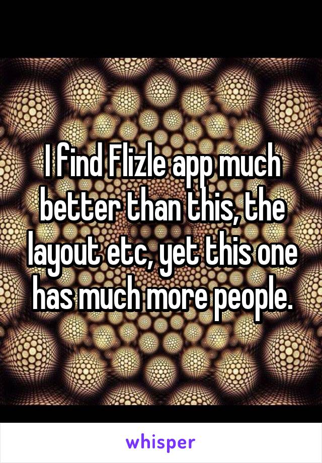 I find Flizle app much better than this, the layout etc, yet this one has much more people.