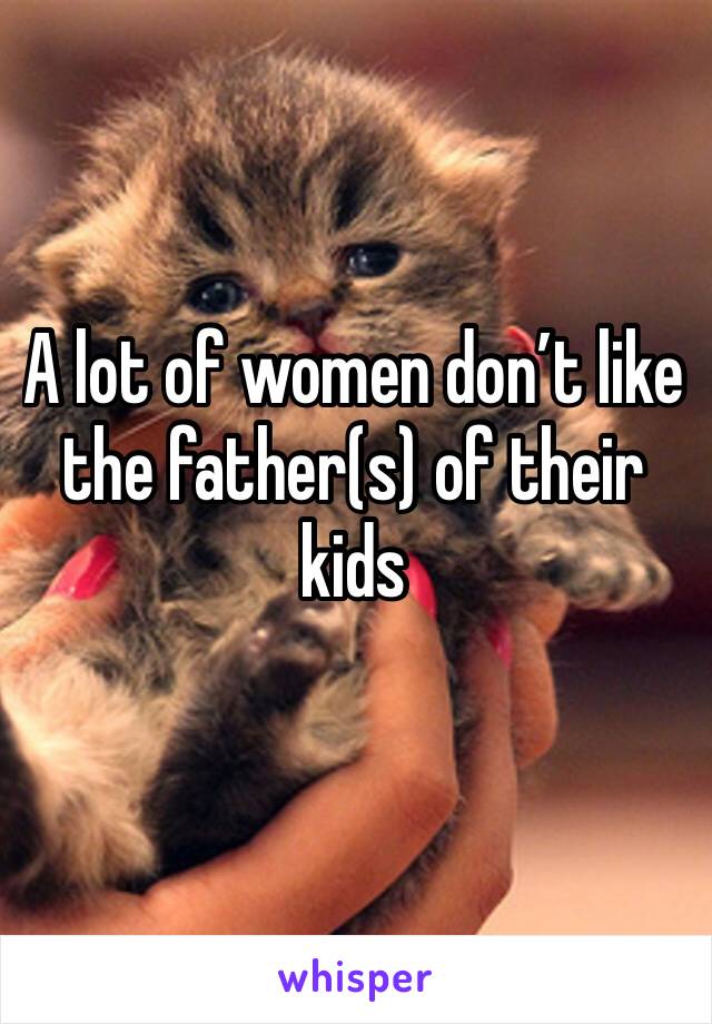 A lot of women don’t like the father(s) of their kids 