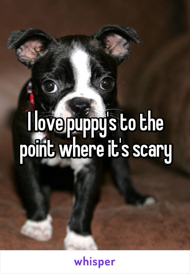I love puppy's to the point where it's scary