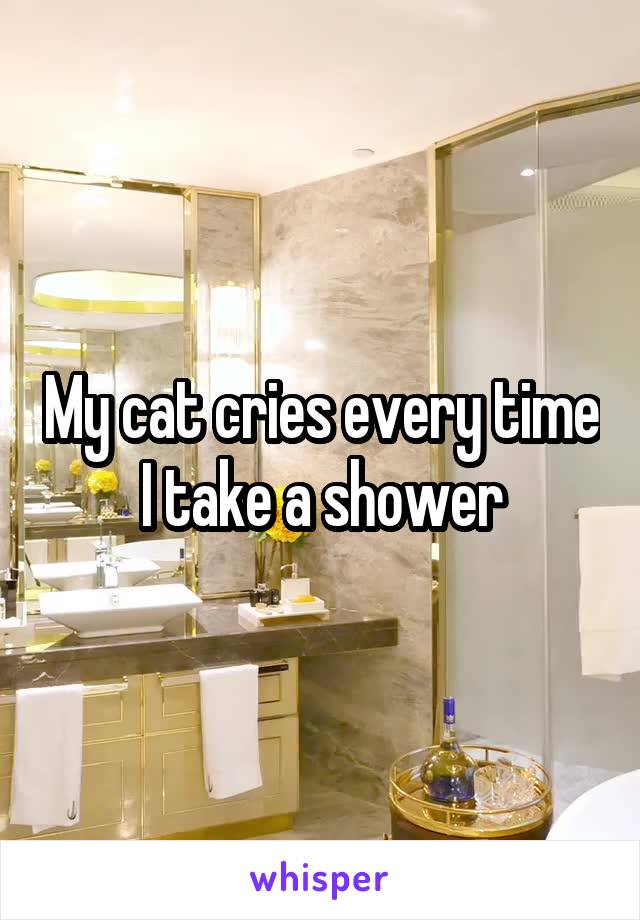 My cat cries every time I take a shower