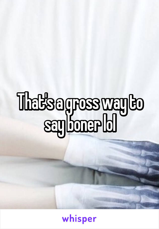 That's a gross way to say boner lol