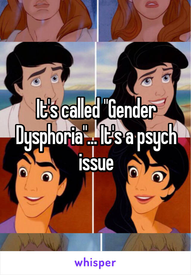 It's called "Gender Dysphoria"... It's a psych issue