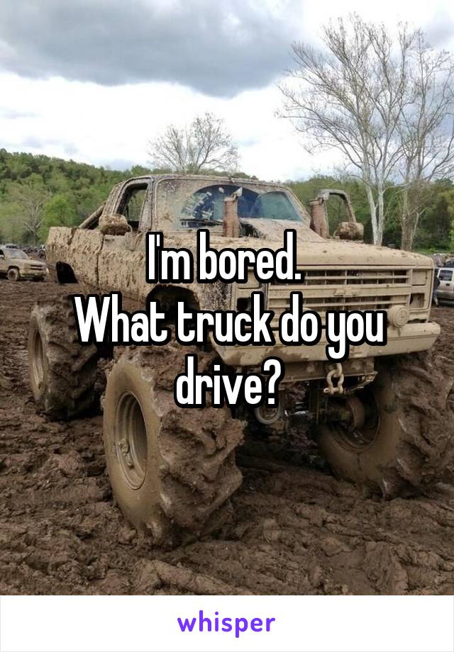 I'm bored. 
What truck do you drive?