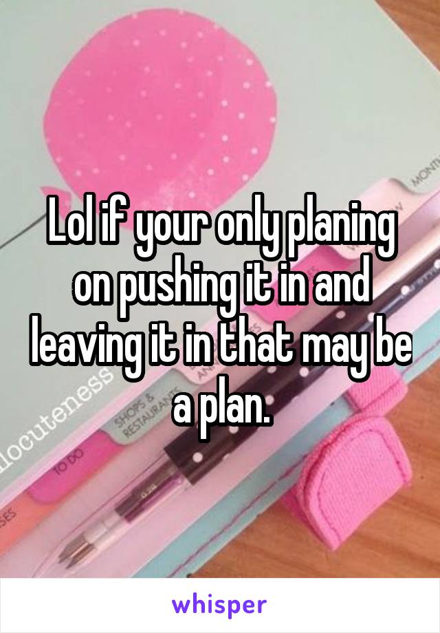 Lol if your only planing on pushing it in and leaving it in that may be a plan.