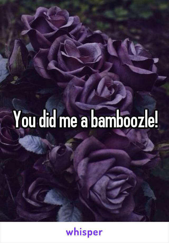 You did me a bamboozle!