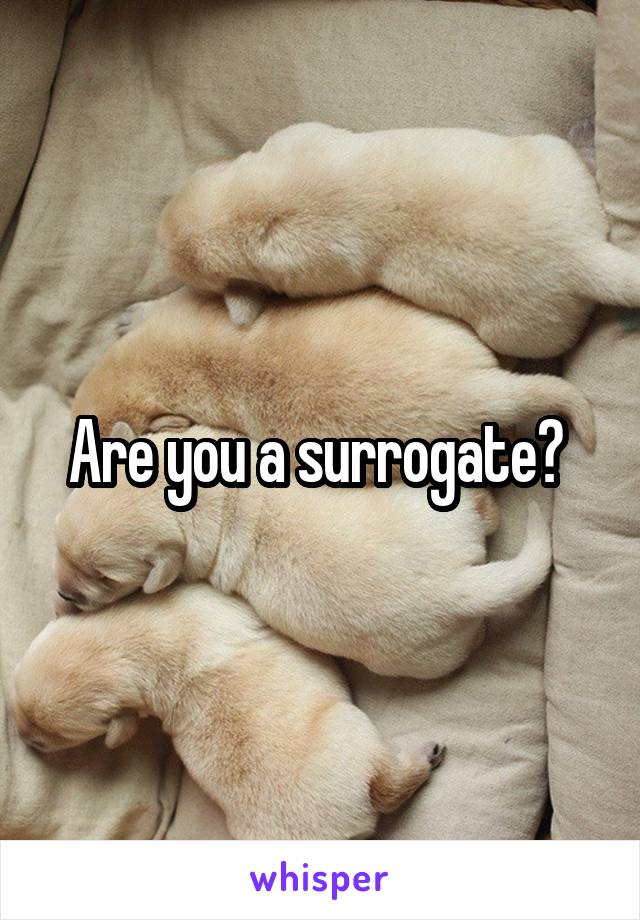 Are you a surrogate? 