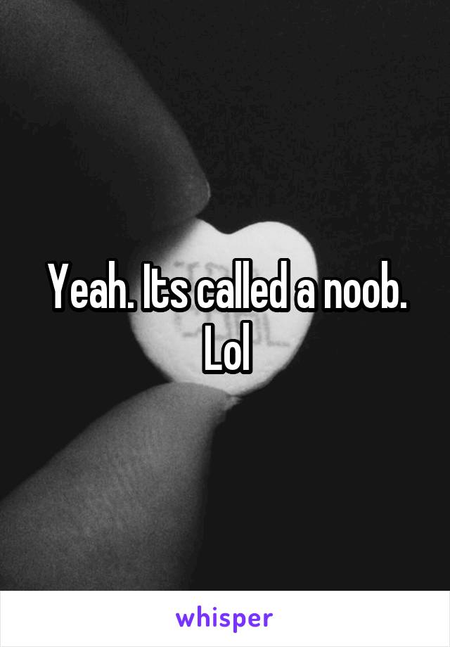 Yeah. Its called a noob. Lol