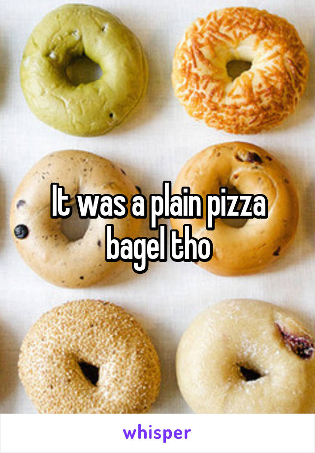 It was a plain pizza bagel tho