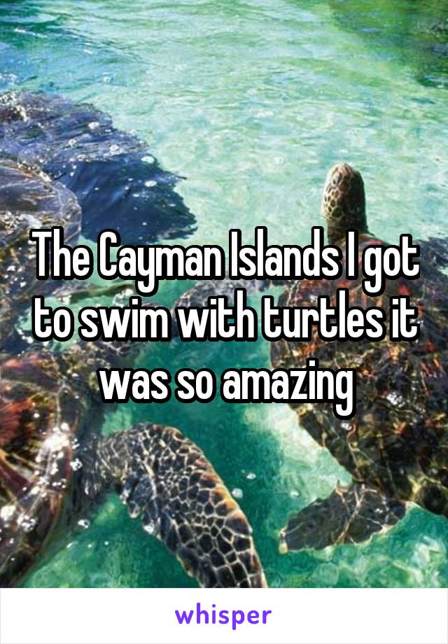 The Cayman Islands I got to swim with turtles it was so amazing