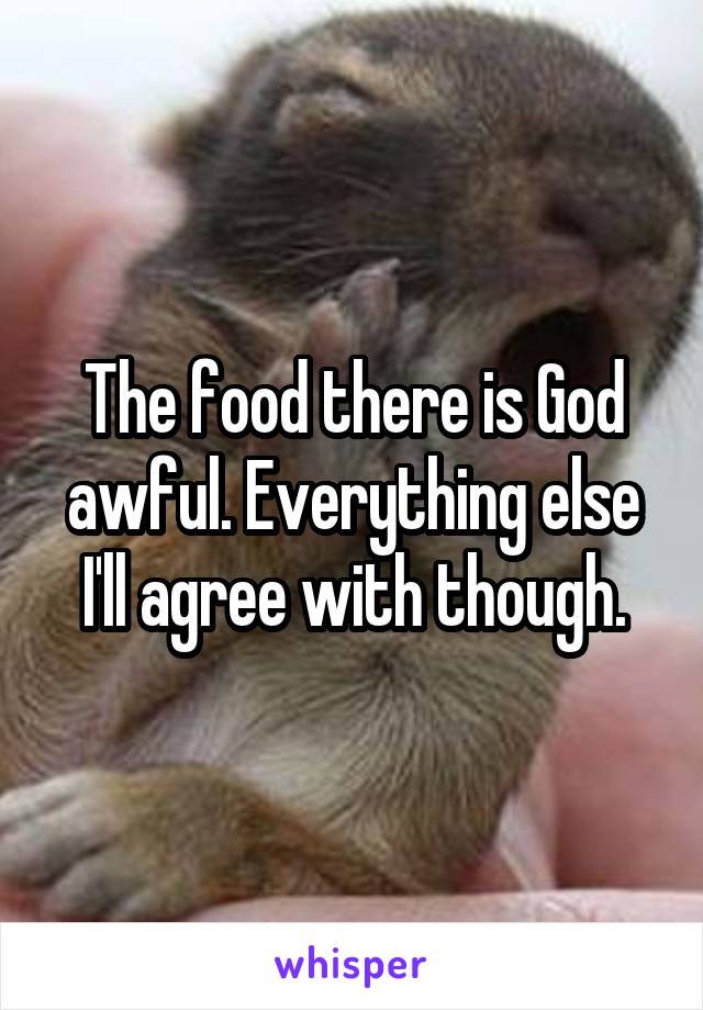 The food there is God awful. Everything else I'll agree with though.