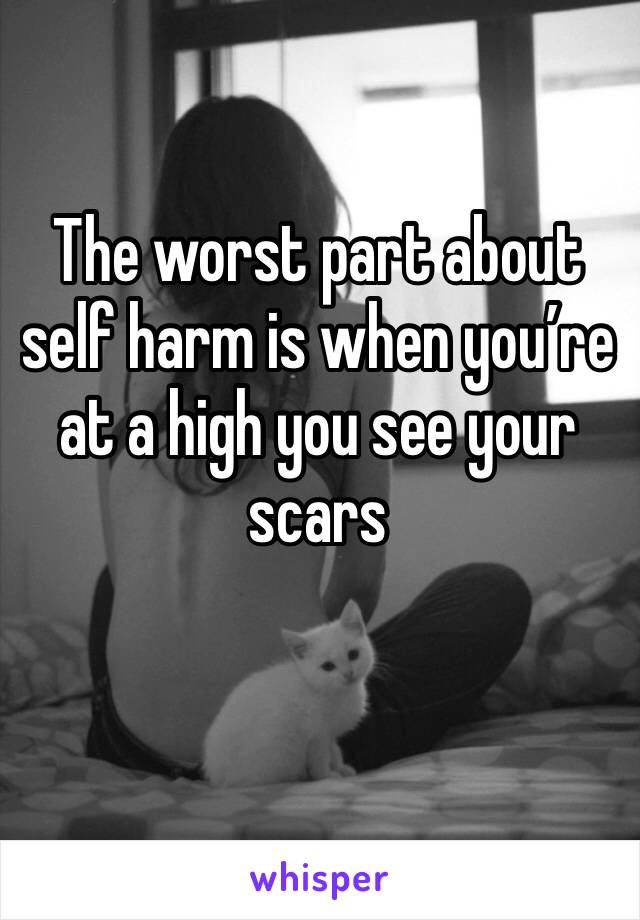 The worst part about self harm is when youâ€™re at a high you see your scars 
