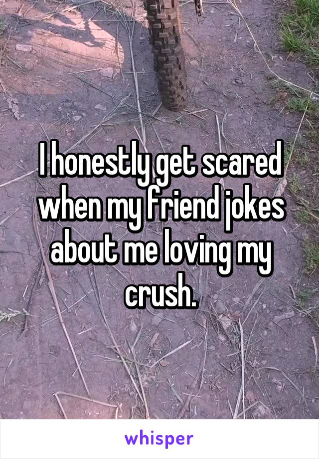 I honestly get scared when my friend jokes about me loving my crush.