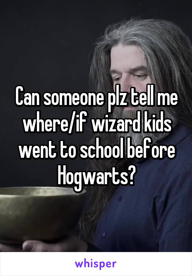Can someone plz tell me where/if wizard kids went to school before Hogwarts?