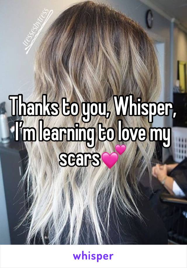 Thanks to you, Whisper, Iâ€™m learning to love my scarsðŸ’•