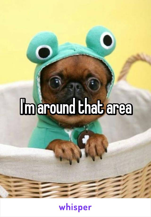 I'm around that area