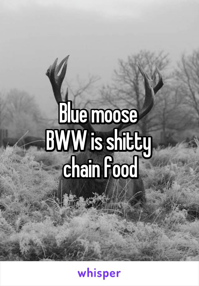 Blue moose 
BWW is shitty 
chain food