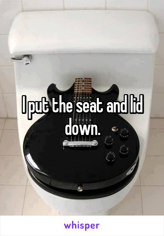 I put the seat and lid down.