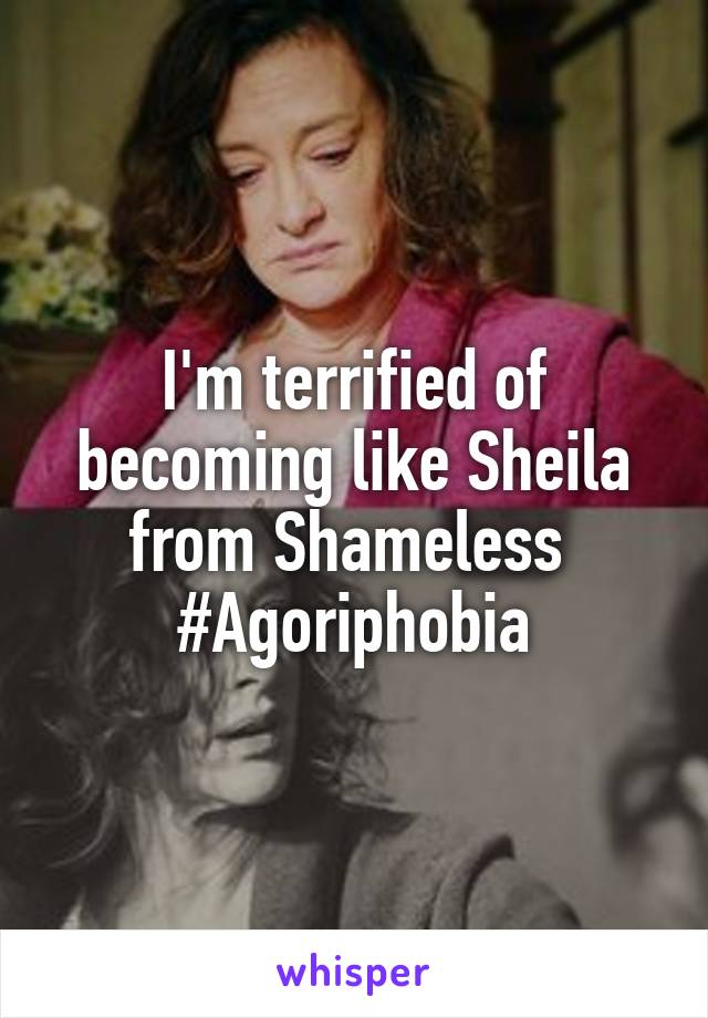 I'm terrified of becoming like Sheila from Shameless 
#Agoriphobia
