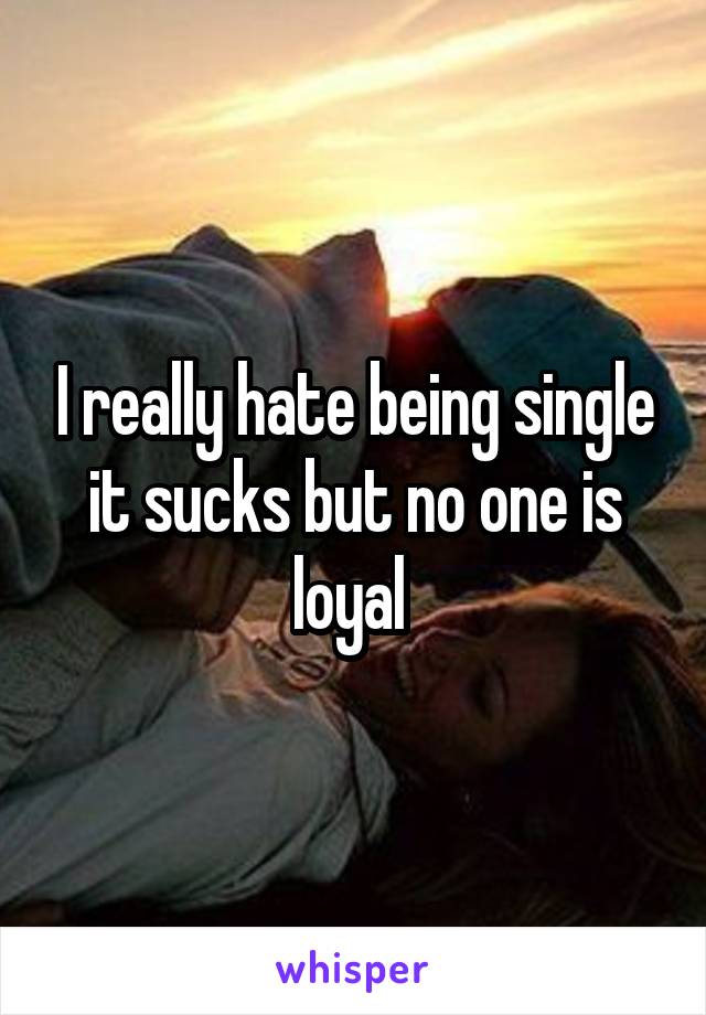 I really hate being single it sucks but no one is loyal 