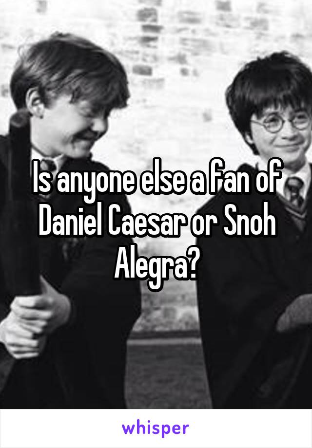 Is anyone else a fan of Daniel Caesar or Snoh Alegra?