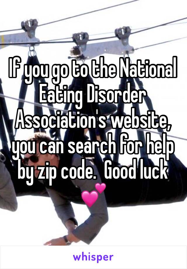 If you go to the National Eating Disorder Association's website, you can search for help by zip code.  Good luck 💕