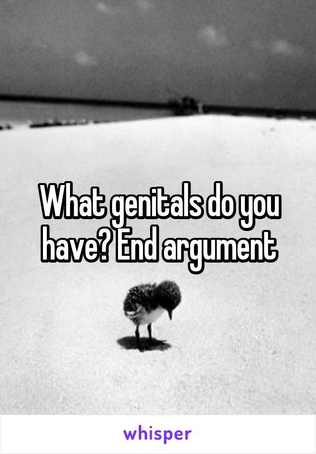 What genitals do you have? End argument