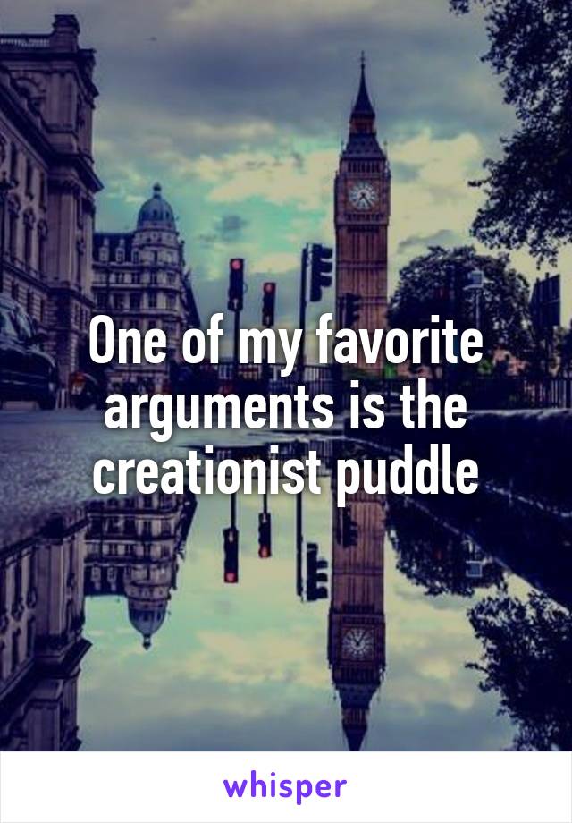 One of my favorite arguments is the creationist puddle