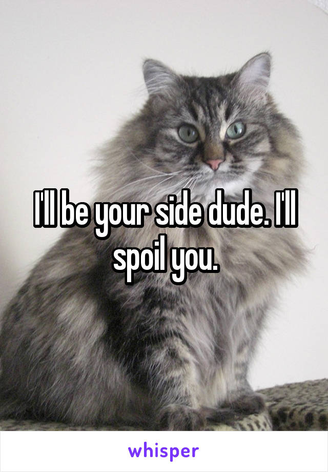 I'll be your side dude. I'll spoil you.