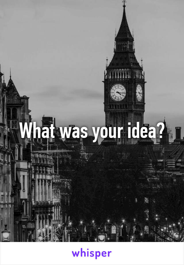 What was your idea?