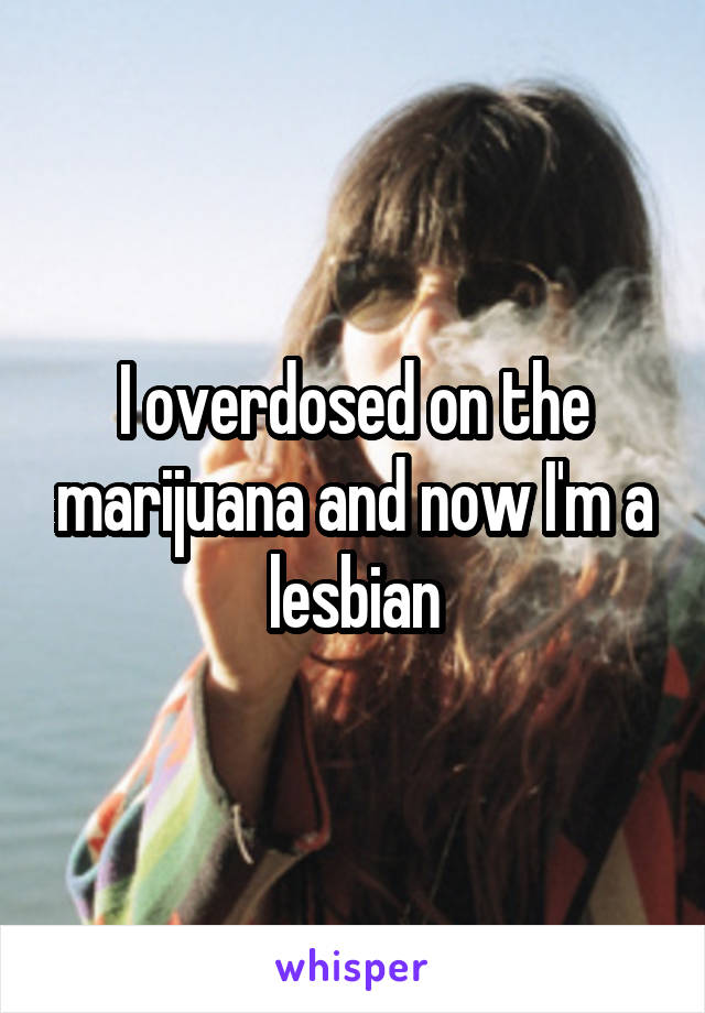 I overdosed on the marijuana and now I'm a lesbian