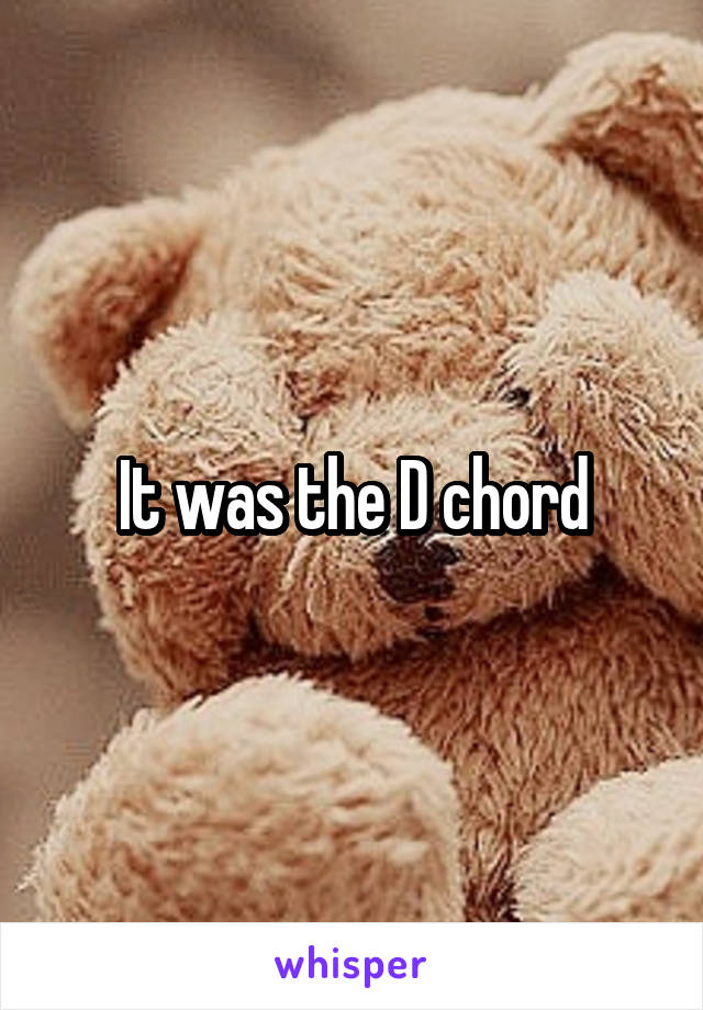 It was the D chord