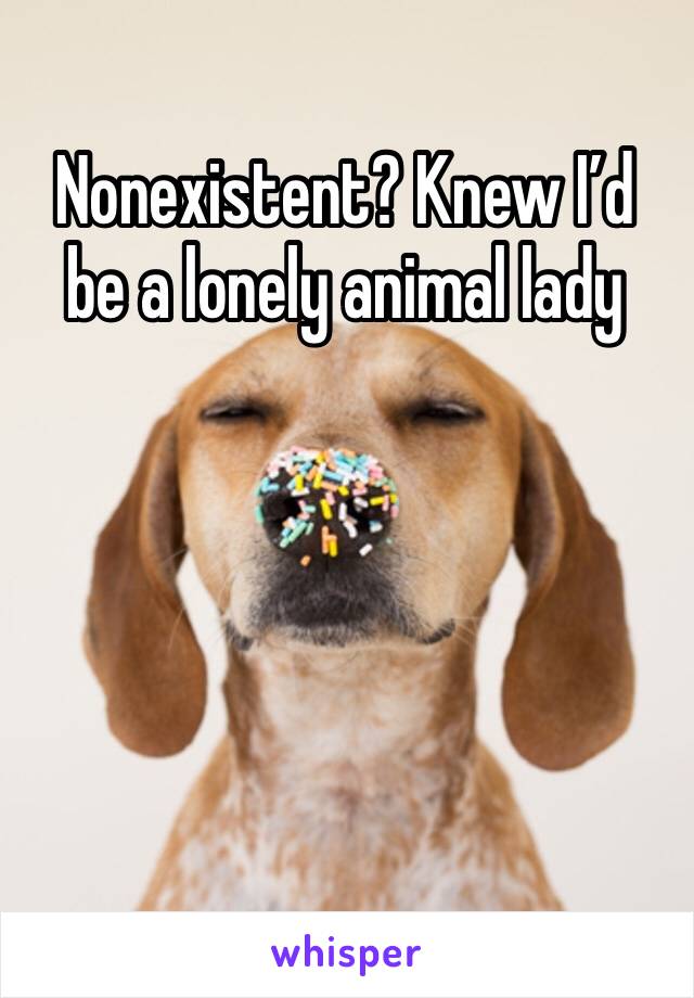 Nonexistent? Knew I’d be a lonely animal lady 