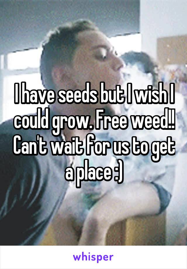 I have seeds but I wish I could grow. Free weed!! Can't wait for us to get a place :)