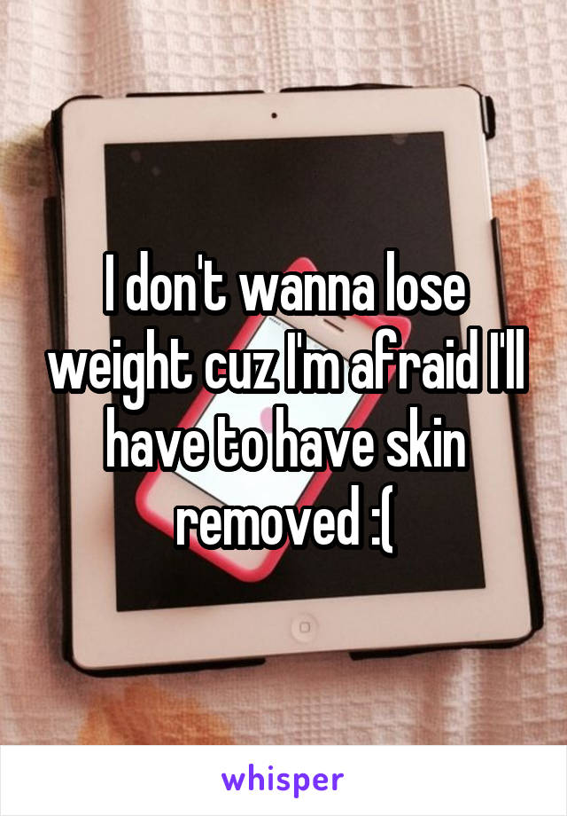 I don't wanna lose weight cuz I'm afraid I'll have to have skin removed :(