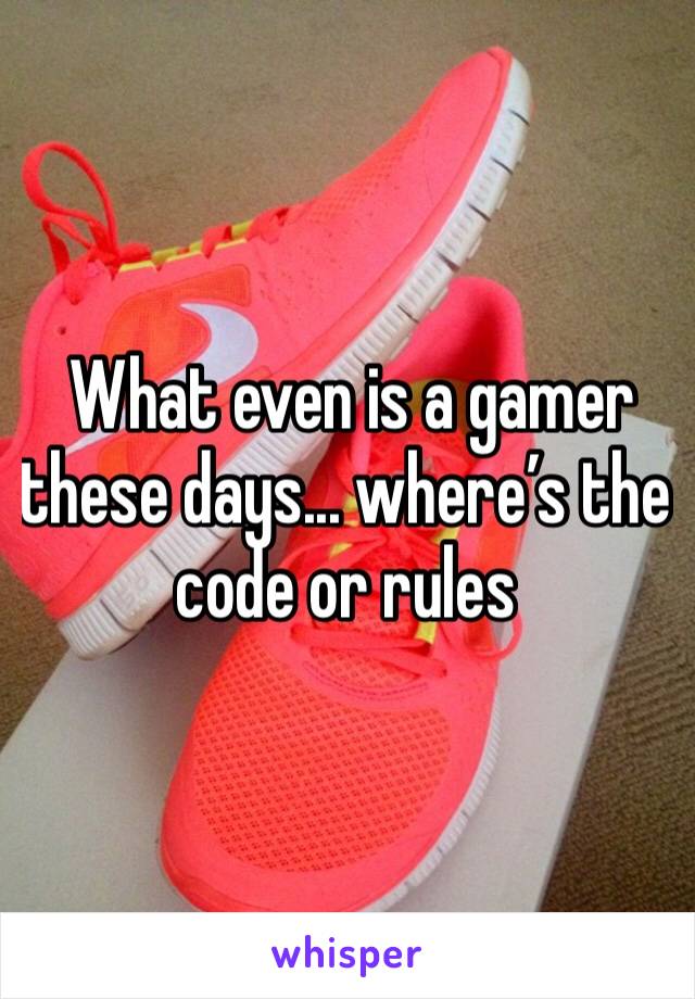  What even is a gamer these days... where’s the code or rules 