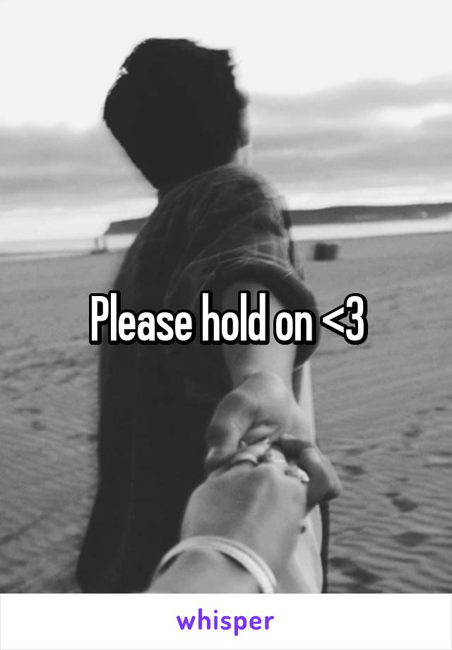 Please hold on <3