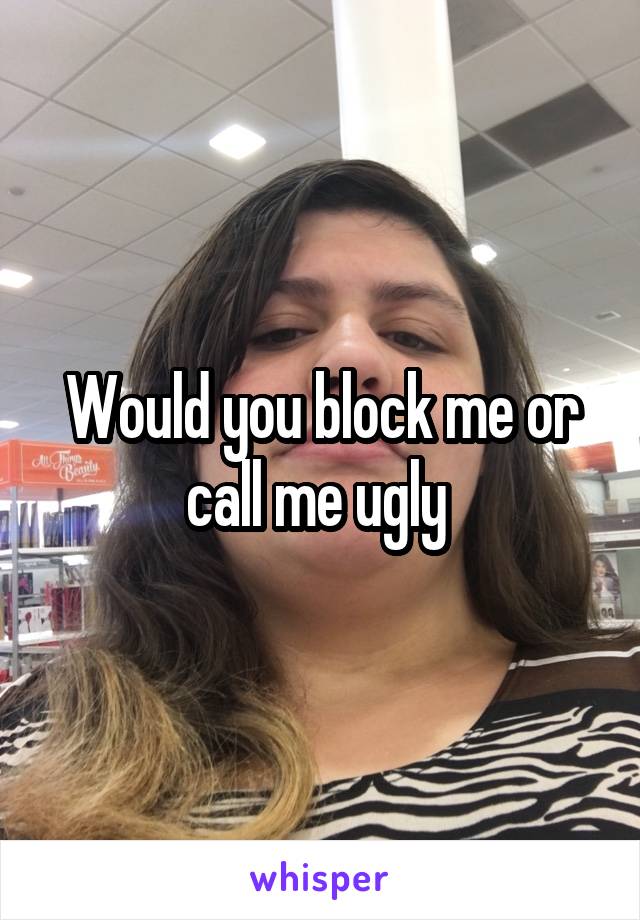 Would you block me or call me ugly 