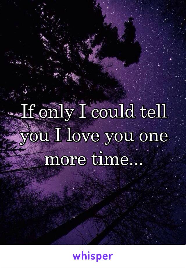 If only I could tell you I love you one more time...