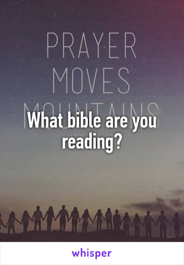 What bible are you reading?