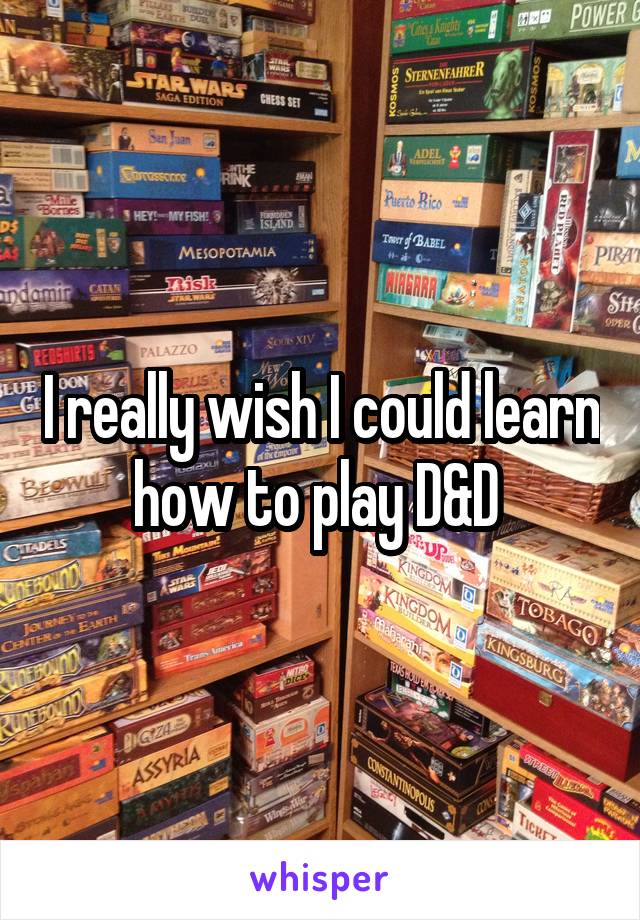 I really wish I could learn how to play D&D 