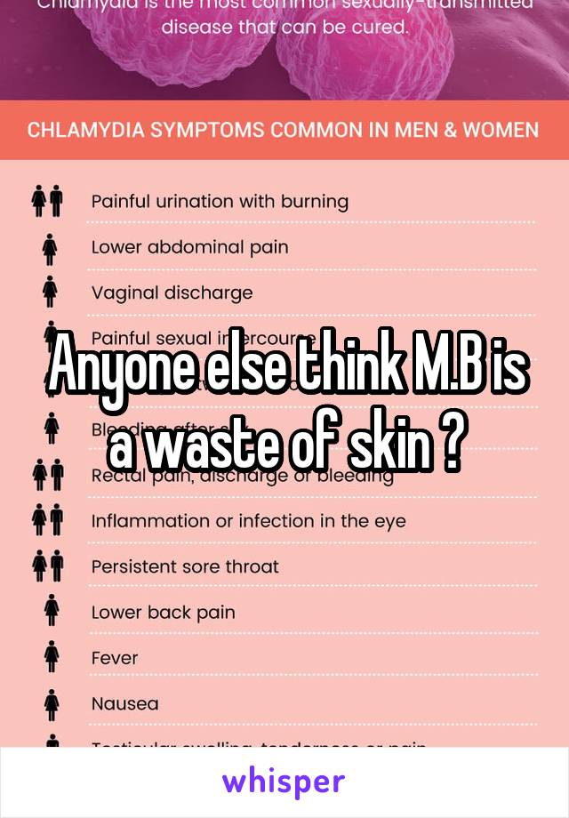 Anyone else think M.B is a waste of skin ?
