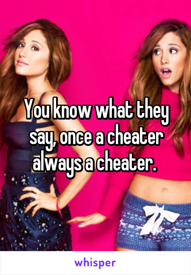 You know what they say, once a cheater always a cheater. 