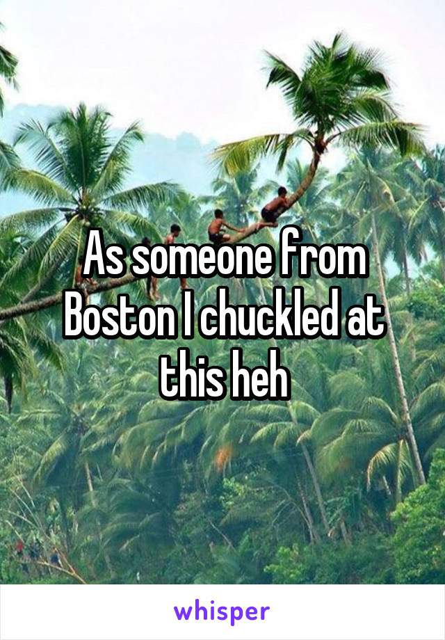 As someone from Boston I chuckled at this heh