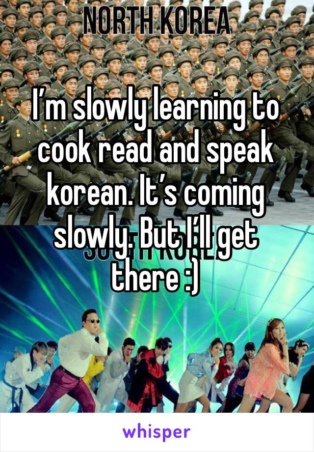 I’m slowly learning to cook read and speak korean. It’s coming slowly. But I’ll get there :) 